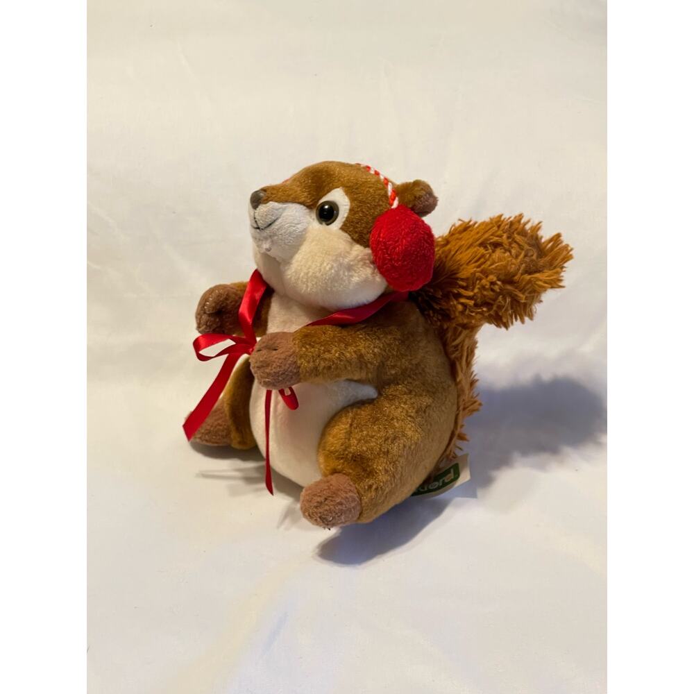 The Frankford Holiday Squirrel Plush with Red Ear Muffs - Picture 4 of 8